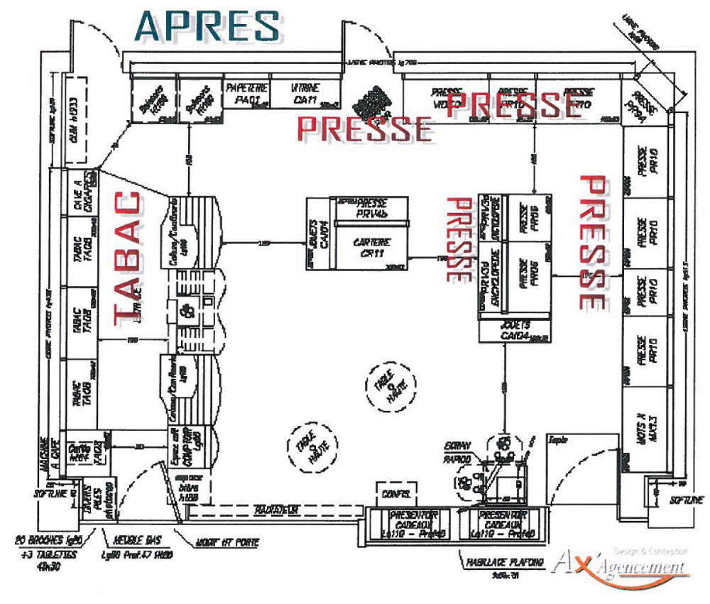 Plan après modernisation - Agencement Le France Annecy 74